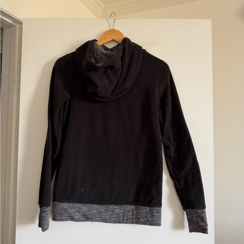Lululemon Athletica Black/ Coco Pique Runaway Fleece Pullover Hoodie size XS EUC - Picture 11 of 14